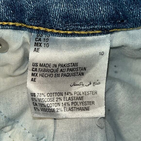 INC Denim International Blue Distressed High Rise‎ Straight Stretchy Jeans 10 - Picture 8 of 8